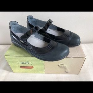 NAOT “Kirei” Black Leather Mary Jane Flat Shoes